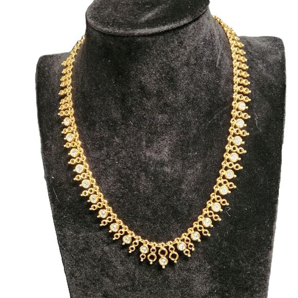 Reversible Blue Lapis Cubic Zirconia Necklace 17.5" Joan Rivers AB Jewelry VTG - Picture 7 of 13